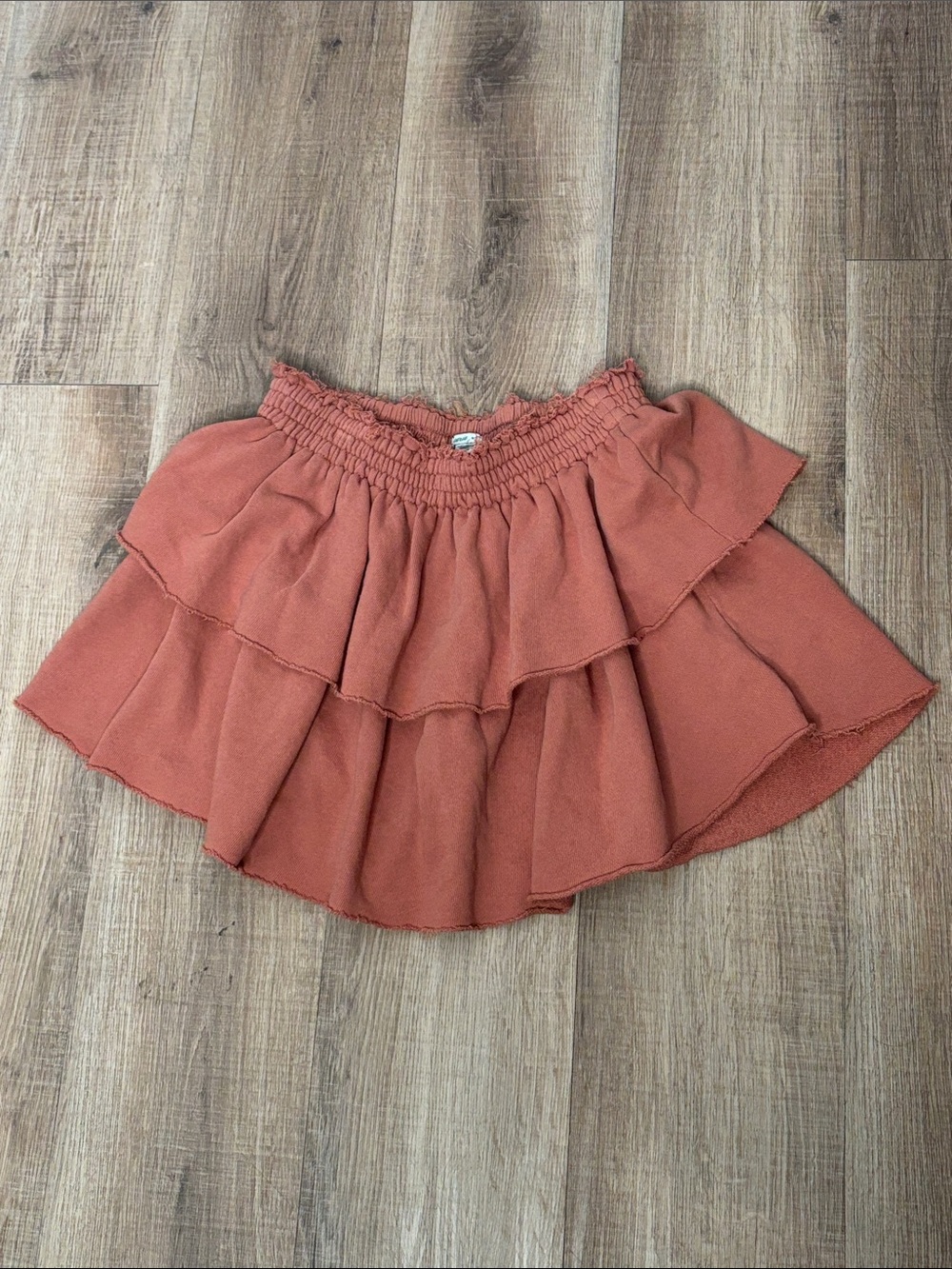 Tiered Rust Orange Women's Mini Skirt